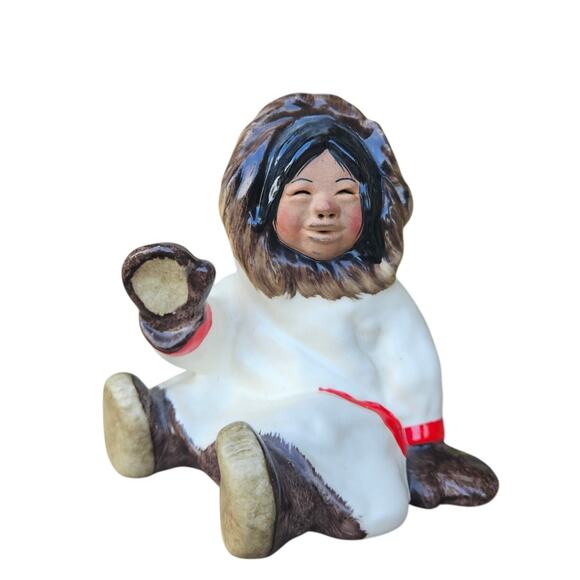 Vintage Intuit Figurine Set C,Alan Johnson Alaska Eskimo Benny 1963 Dinah 1982 - Picture 10 of 10